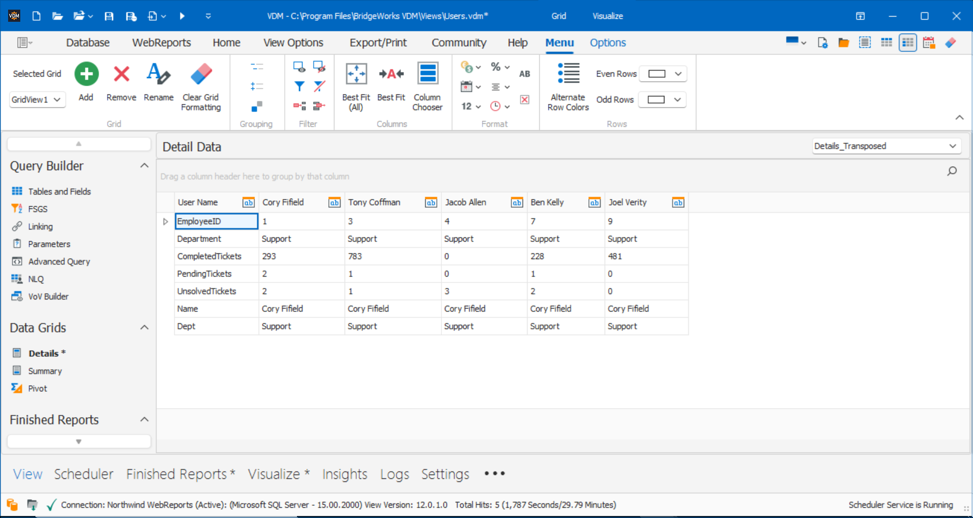 How to Use the Transpose Detail and Summary Grid Options in VDM ...