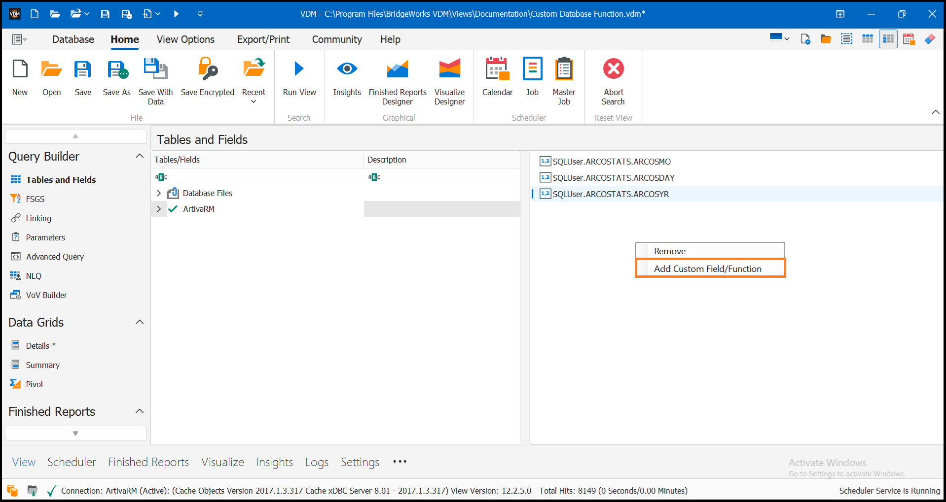Creating and Using Custom Database Functions (DBFs) in VDM ...