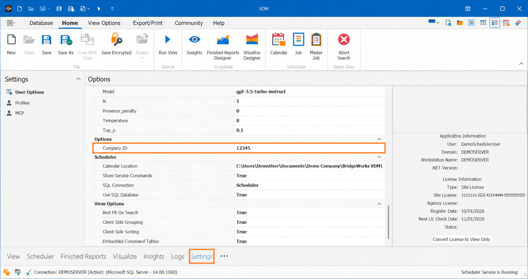 VDM Settings with MCP in the navigation — How to Reset Your VDM License and Re-Register